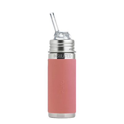 Pura® TERMO fľaša so slamkou 260ml Rose