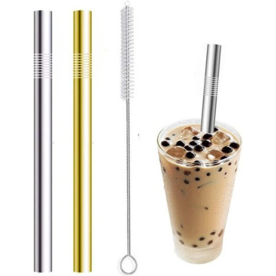 Slamka nerezová zlatá na sypané čaje 16 cm 1 ks