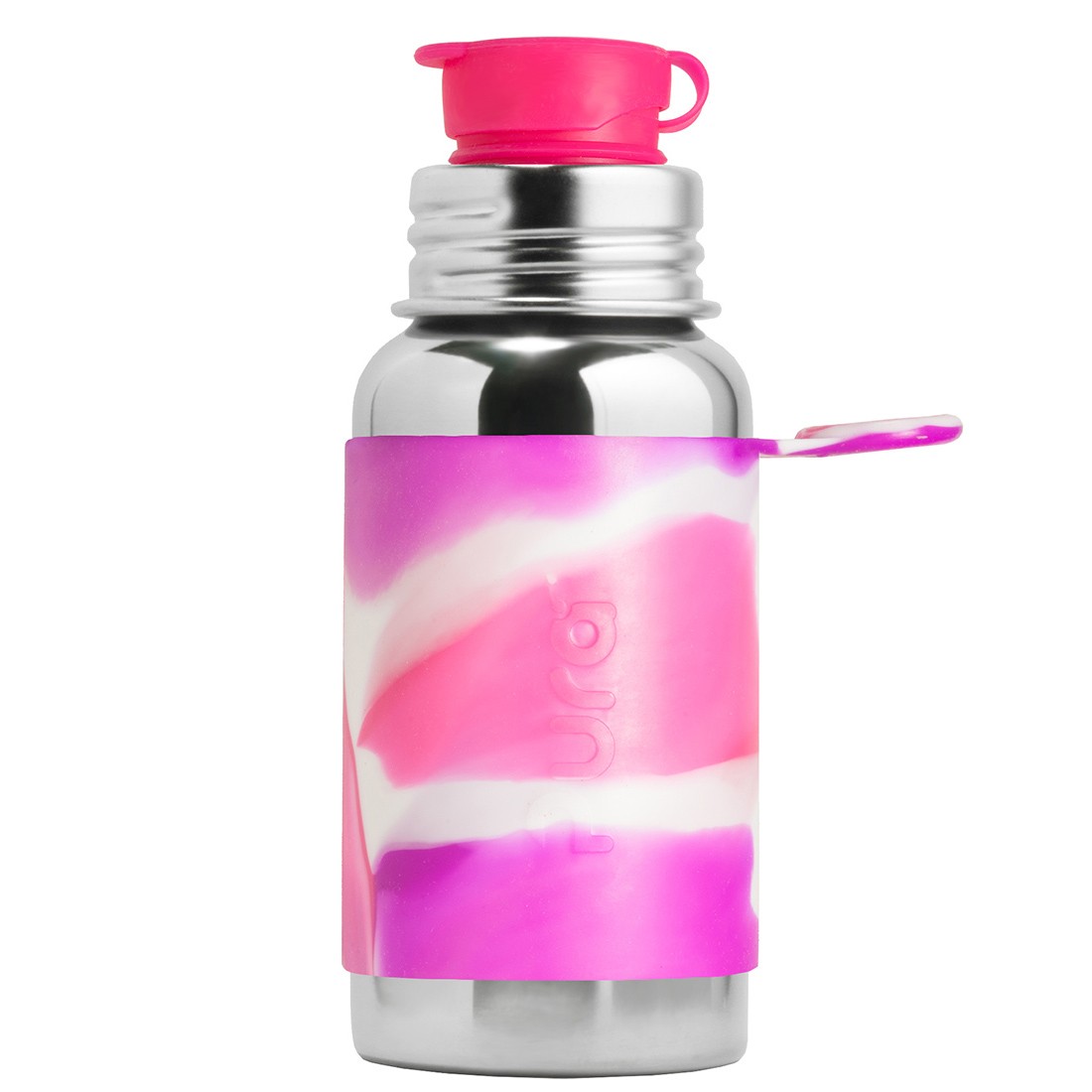 Pura® nerezová fľaša so športovým uzáverom 550ml ružovo-biela
