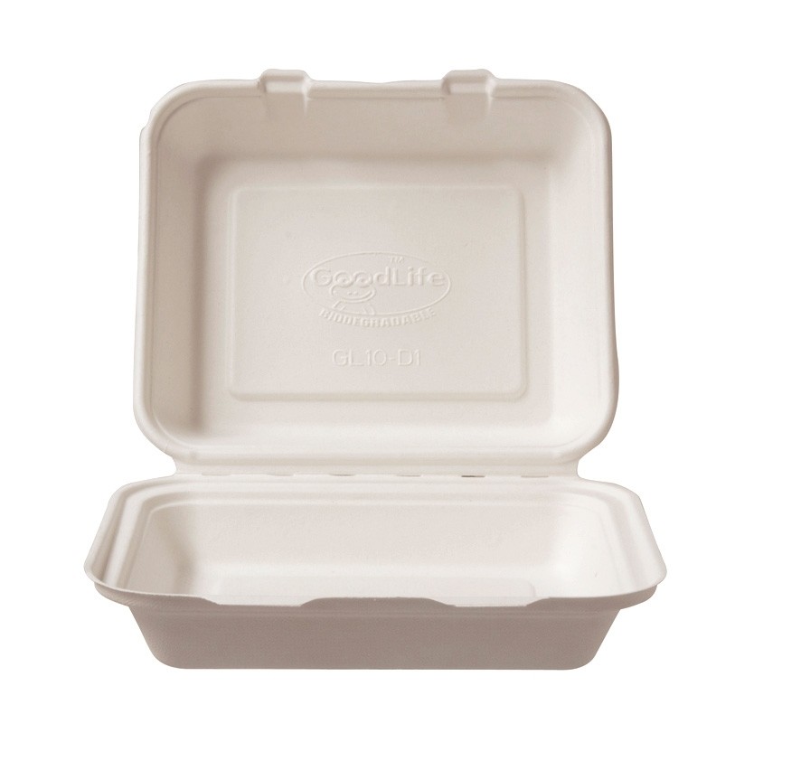 Gastro box z cukrovej trstiny 1 komorový, štvorcový tvar 22x18x7,5cm 50 ks